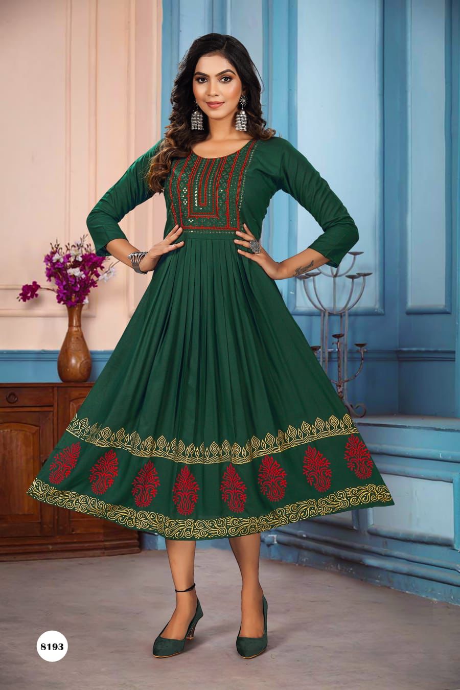 Golden Sejal 1 Fancy Festive Wear Heavy Rayon Designer Anarkali Kurti Collection